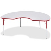 JONTI-CRAFT TABLE, KIDNEY, 48X72, GY/RD JNT6423JCA008
